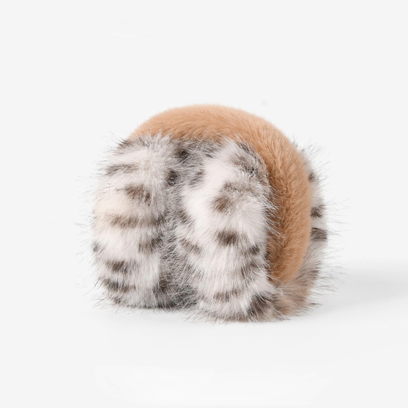 Foldable Leopard Print Plush Earmuffs