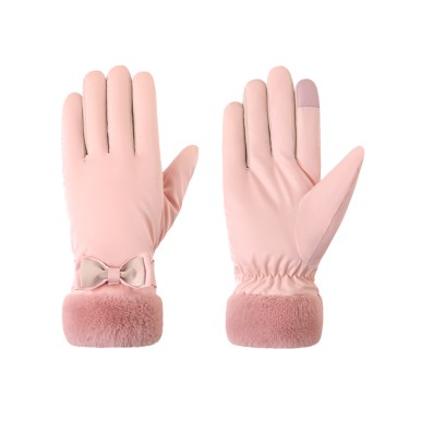 Non Slip Gathered Winter Gloves