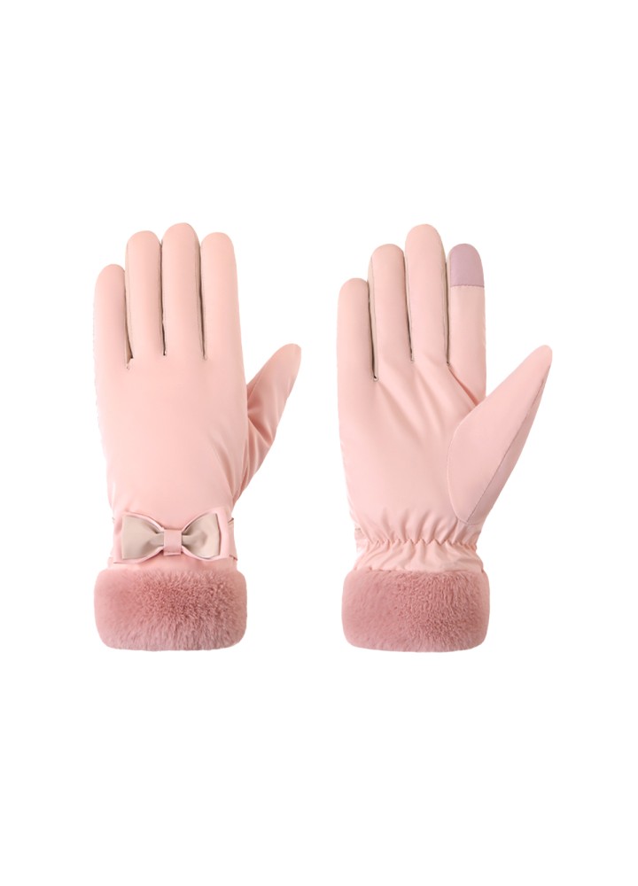 Non Slip Gathered Winter Gloves
