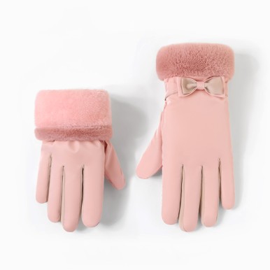 Non Slip Gathered Winter Gloves