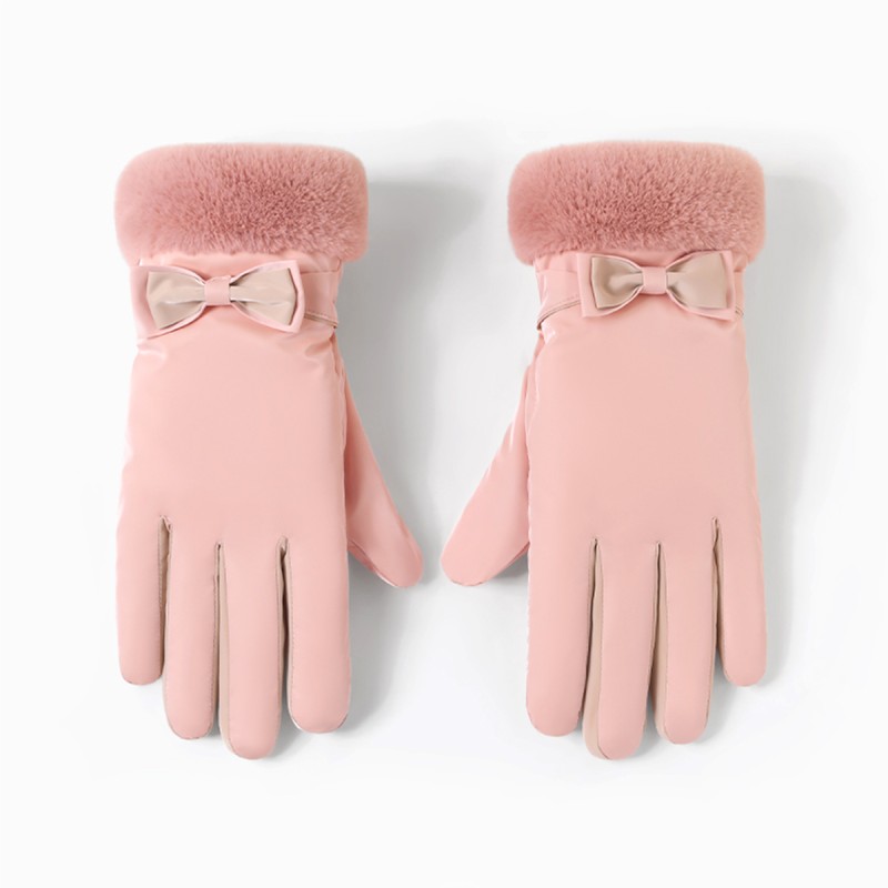 Non Slip Gathered Winter Gloves