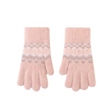 Pink Knitted Warm Gloves
