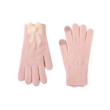 Pink Bow Tie Warm Gloves