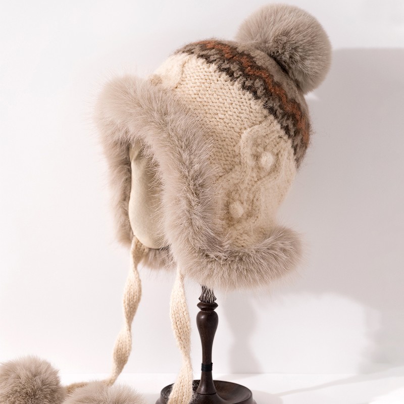 Retro Knitted Earflap Hat