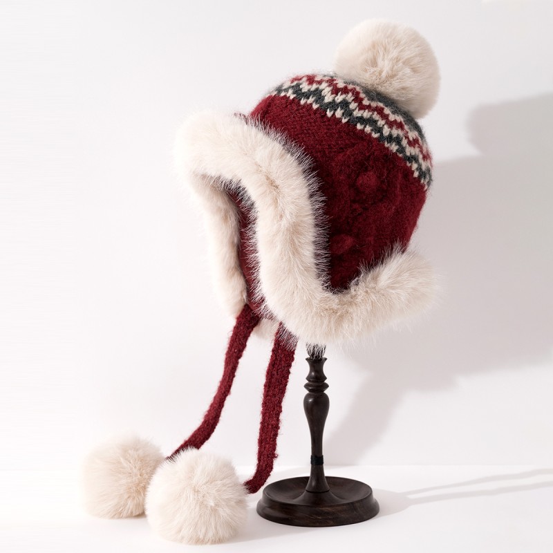 Retro Knitted Earflap Hat