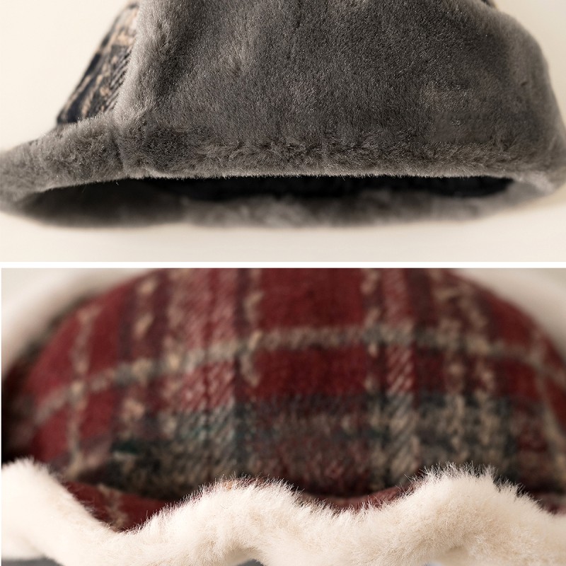 Fleece lined Checkered Earflap Hat Fleece lined Checkered Earflap Hat