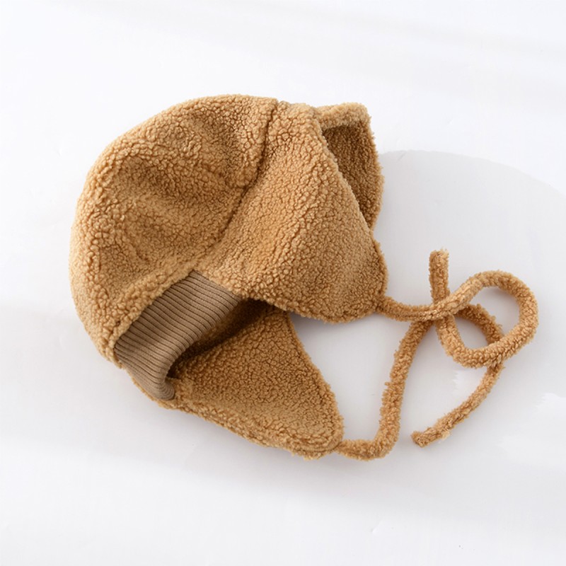 Thickened 3D Bear Ear Earflap Hat