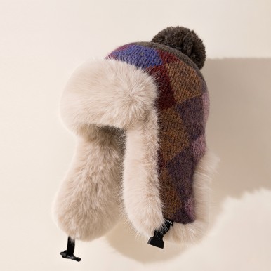 Fleece lined Thick Knitted Lei Feng Hat