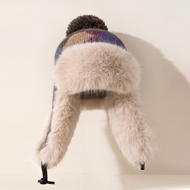 Fleece lined Thick Knitted Lei Feng Hat Fleece lined Thick Knitted Lei Feng Hat