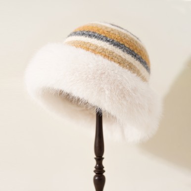 Colorful Striped Knitted Bucket Hat