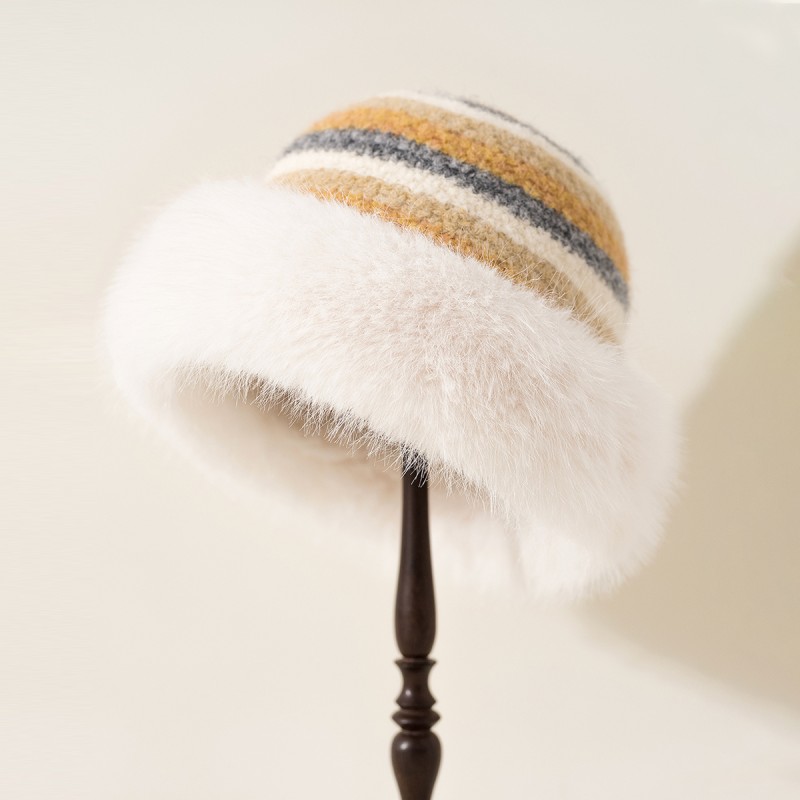 Colorful Striped Knitted Bucket Hat