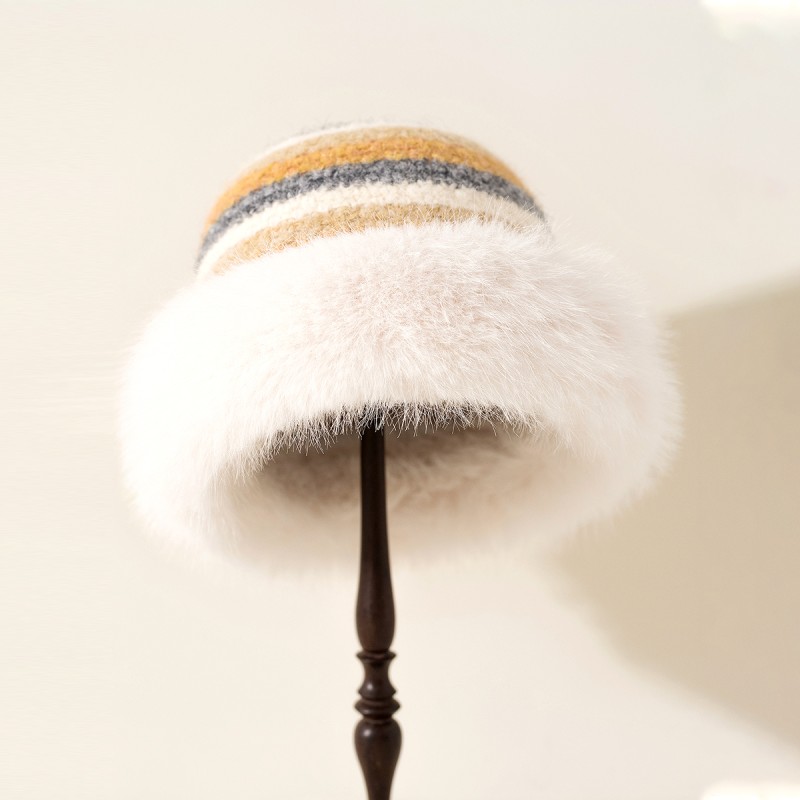 Colorful Striped Knitted Bucket Hat