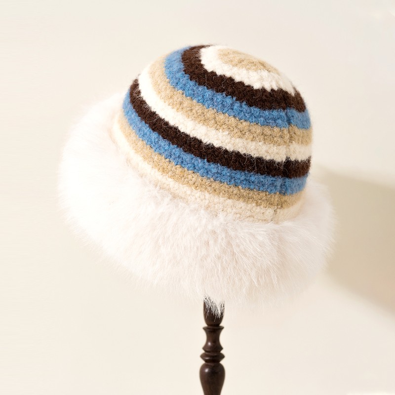 Colorful Striped Knitted Bucket Hat