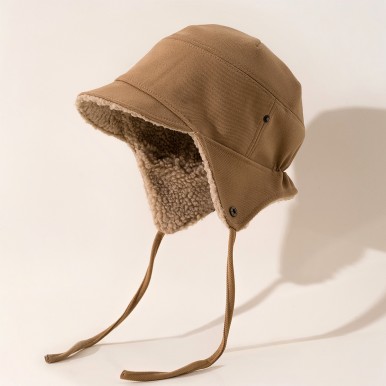 Faux Lambswool Earflap Hat