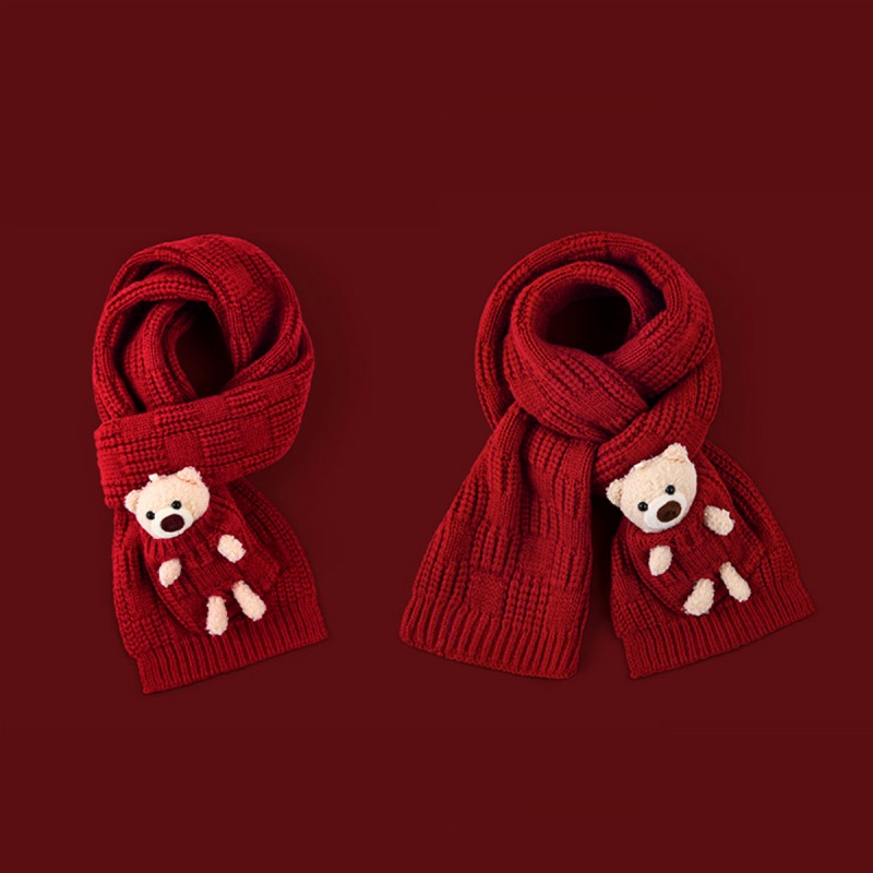 Cute Red Bear Scarf