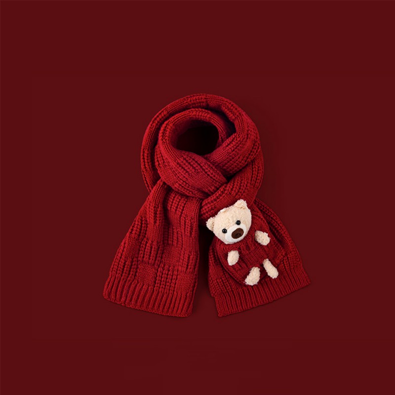 Cute Red Bear Scarf