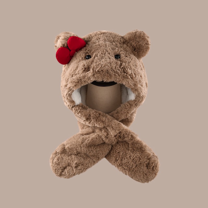 Bow Tie Bear Hat and Scarf Set