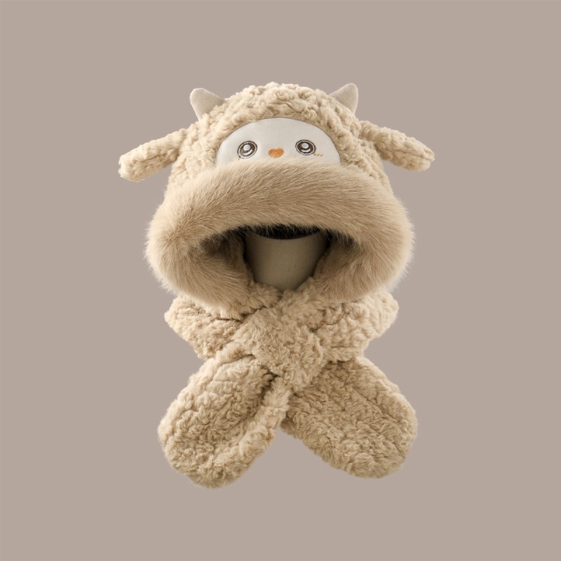 Cute Sheep Hat and Scarf Combination
