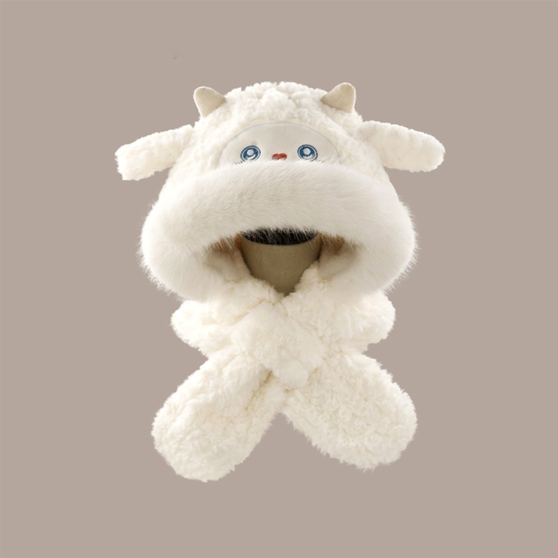 Cute Sheep Hat and Scarf Combination