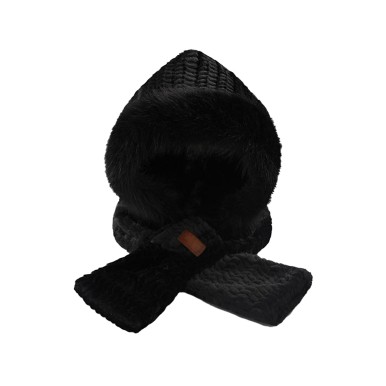 Men's Solid Color Hat and Scarf Combo