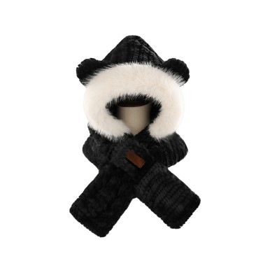 Men's Bear Hat and Scarf Set