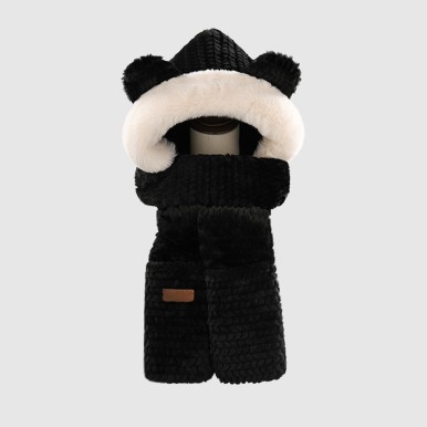Men's BearThemed Hooded Neck Warmer