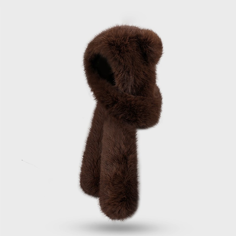 Casual Bear Ear Hat and Scarf Combo