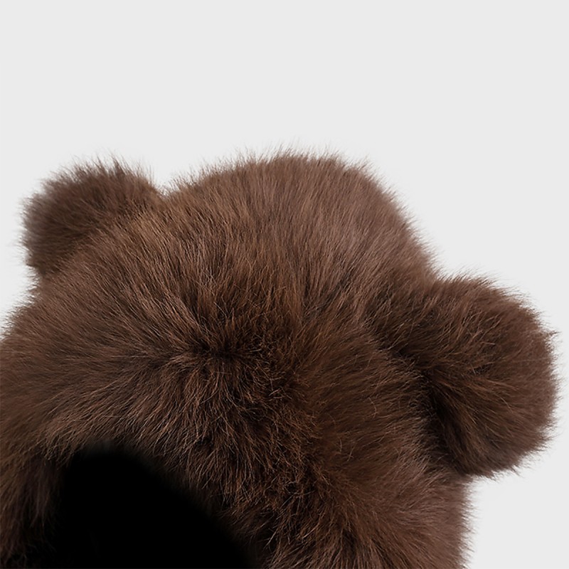 Casual Bear Ear Hat and Scarf Combo
