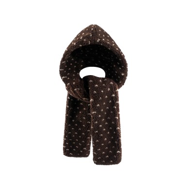 Plush Polka Dot Hooded Scarf Combo