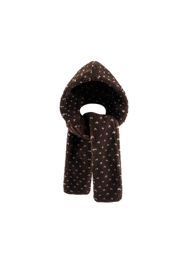 Plush Polka Dot Hooded Scarf Combo Plush Polka Dot Hooded Scarf Combo