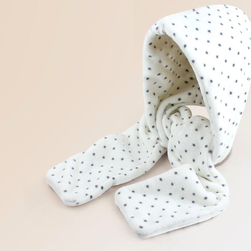 Plush Polka Dot Hooded Scarf Combo Plush Polka Dot Hooded Scarf Combo