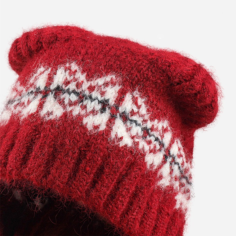 Wool Blend Hooded Scarf Set