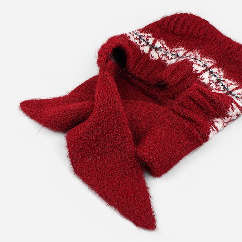 Wool Blend Hooded Scarf Set