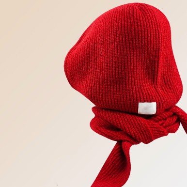Winter Warm Knitted Hooded Scarf Combo