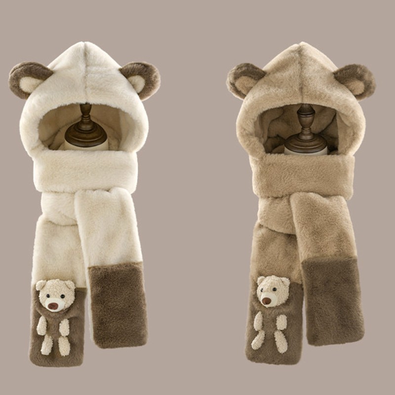 Teddy Bear Hat and Scarf Combo