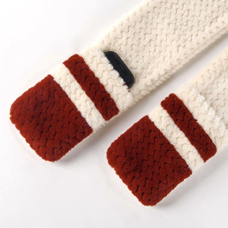 Plush Hooded Scarf and Gloves in One Unit Plush Hooded Scarf and Gloves in One Unit