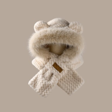 Warm Bear Hat and Scarf Combo