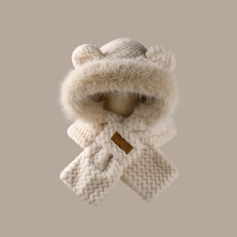 Warm Bear Hat and Scarf Combo