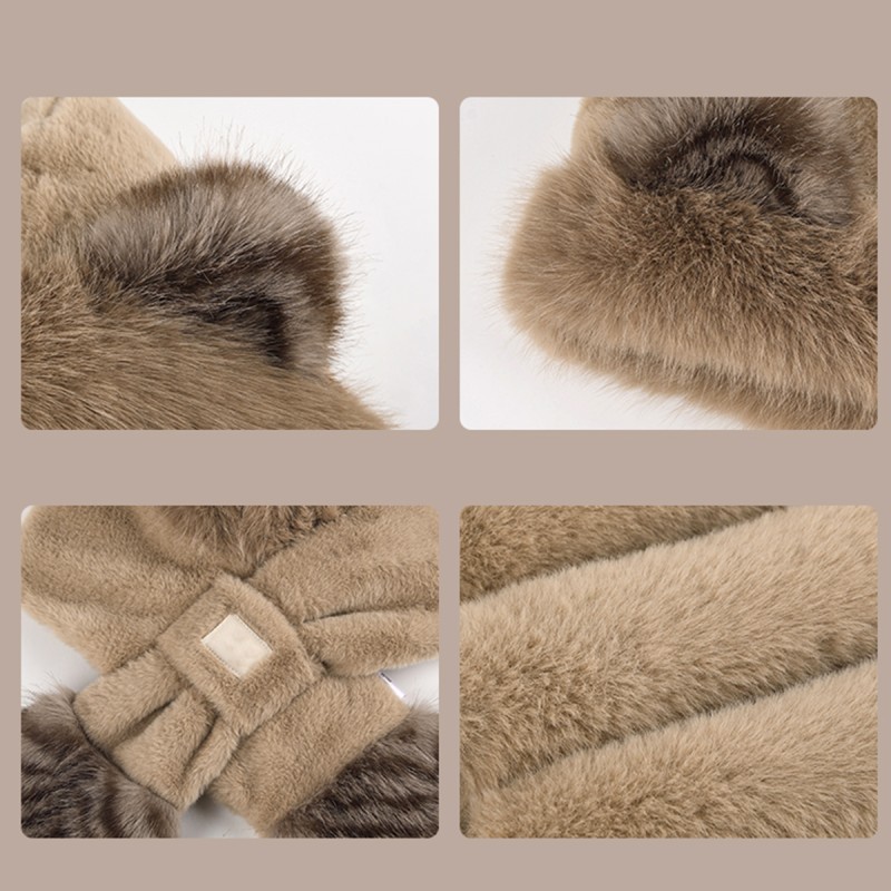 Plush Bear Ear Hat and Scarf Combination