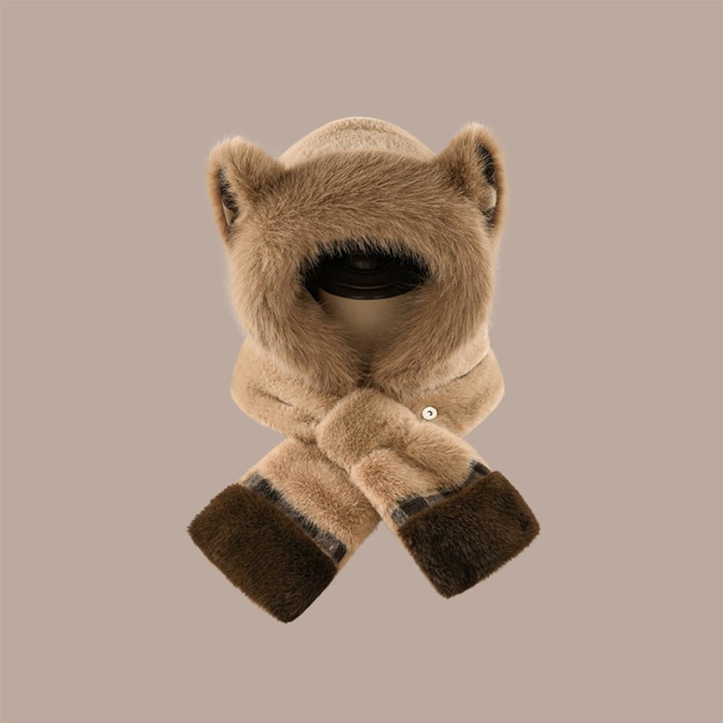 Fox Ear Hat and Scarf Combo