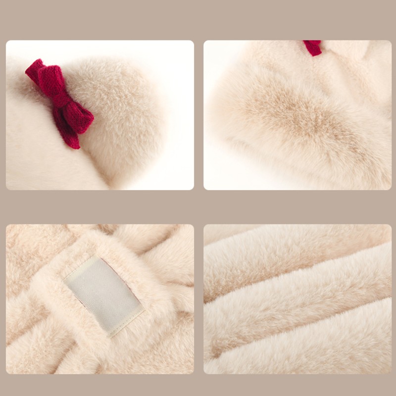 Thickened Bear Ear Hat and Scarf Combo
