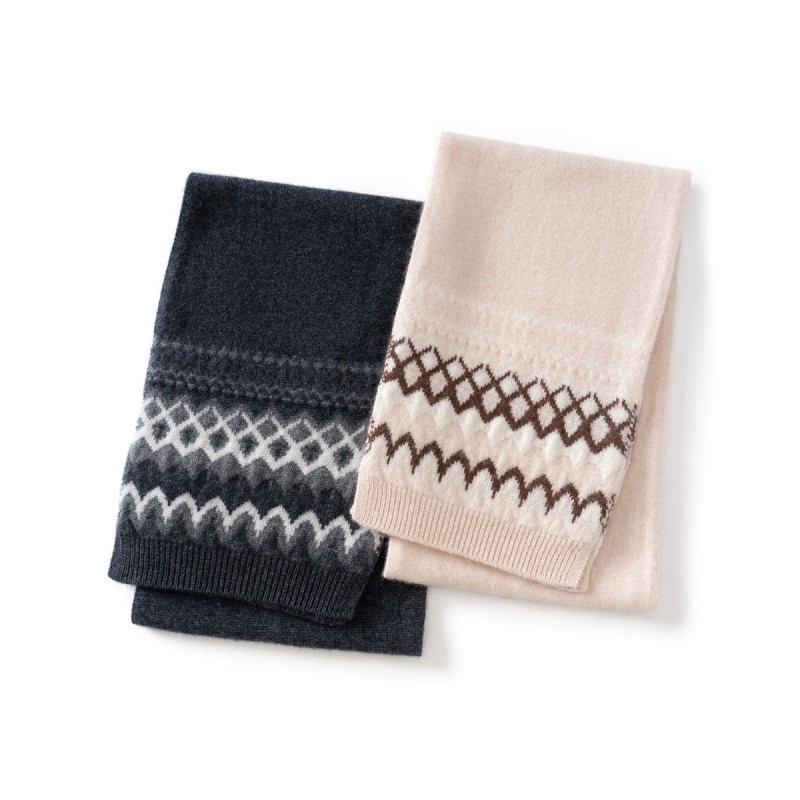 Simple Jacquard Knit Scarf