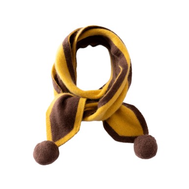 Color Blocked Narrow Knit Scarf