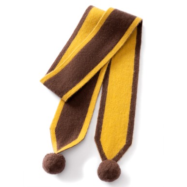 Color Blocked Narrow Knit Scarf