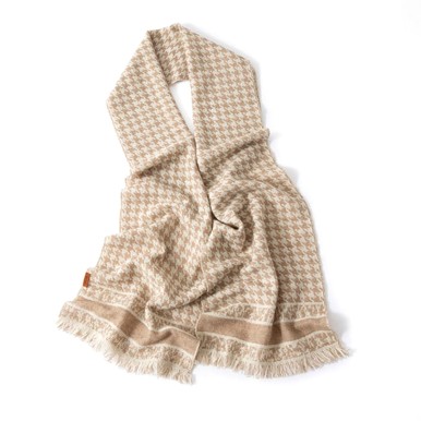 Houndstooth Woven Cashmere Scarf