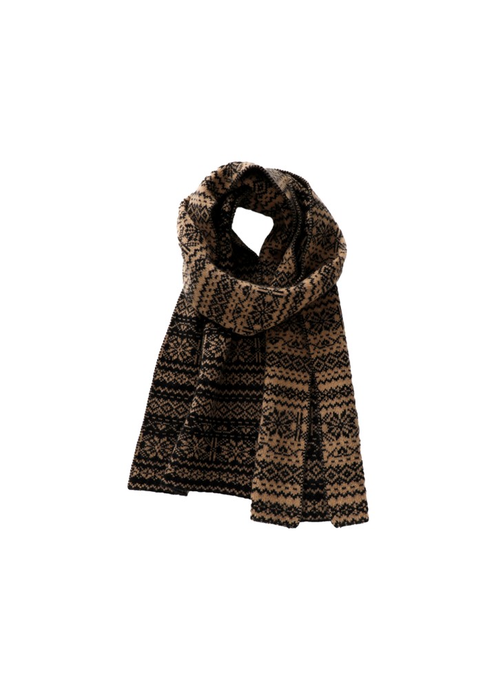 Double Sided Geometric Jacquard Cashmere Scarf