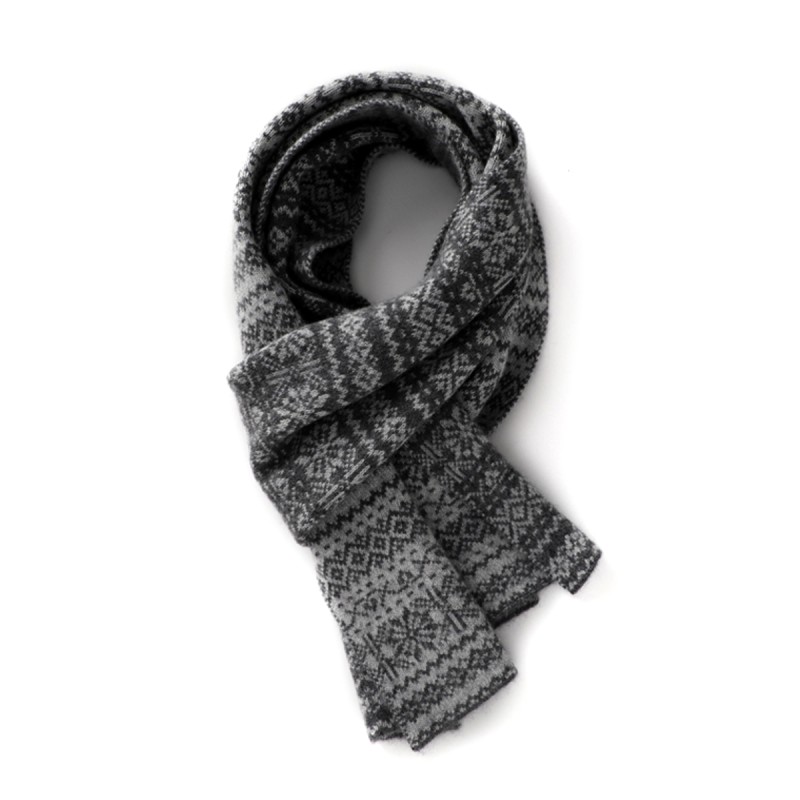 Double Sided Geometric Jacquard Cashmere Scarf