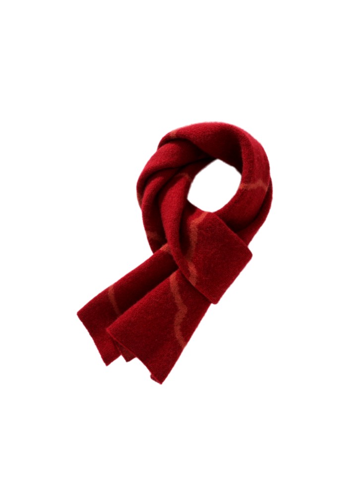 Soft and Warm Red Cashmere Scarf