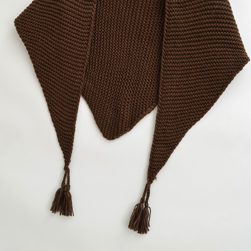 Knitted Fringe Triangle Shawl