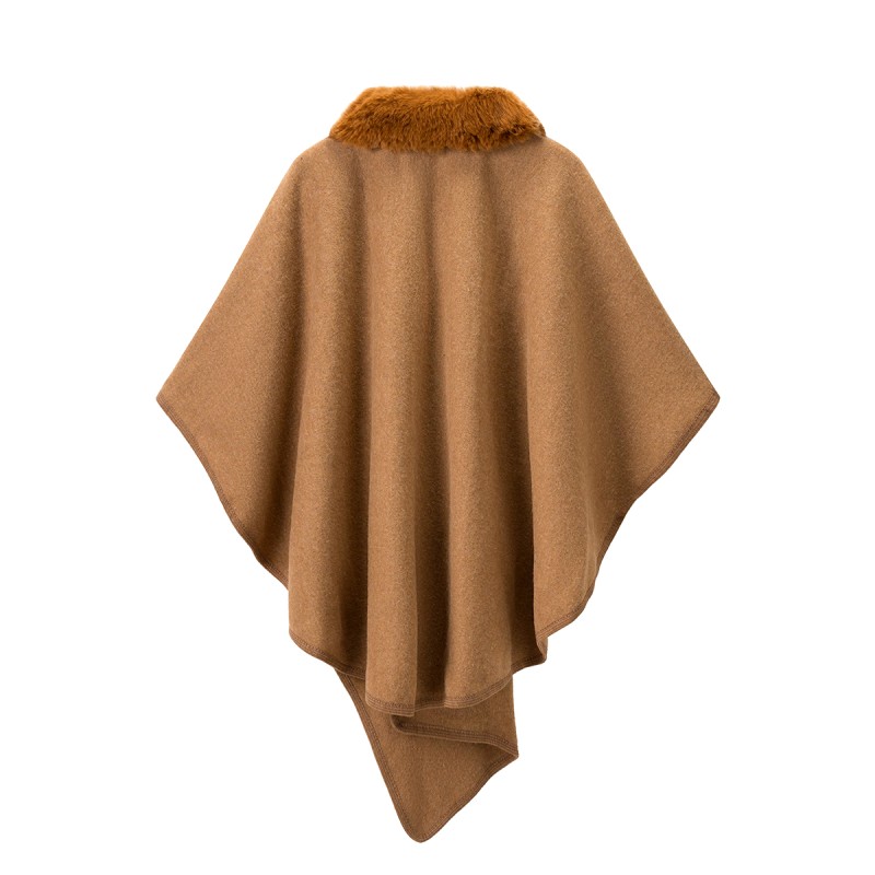 Warm Fur Collar Shawl